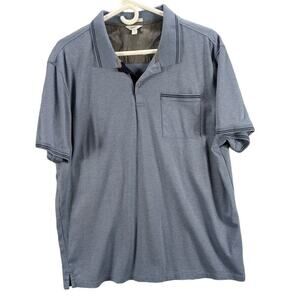 Calvin Klein Shirt Mens Extra Large Liquid Touch Blue Golf Polo Preppy Career